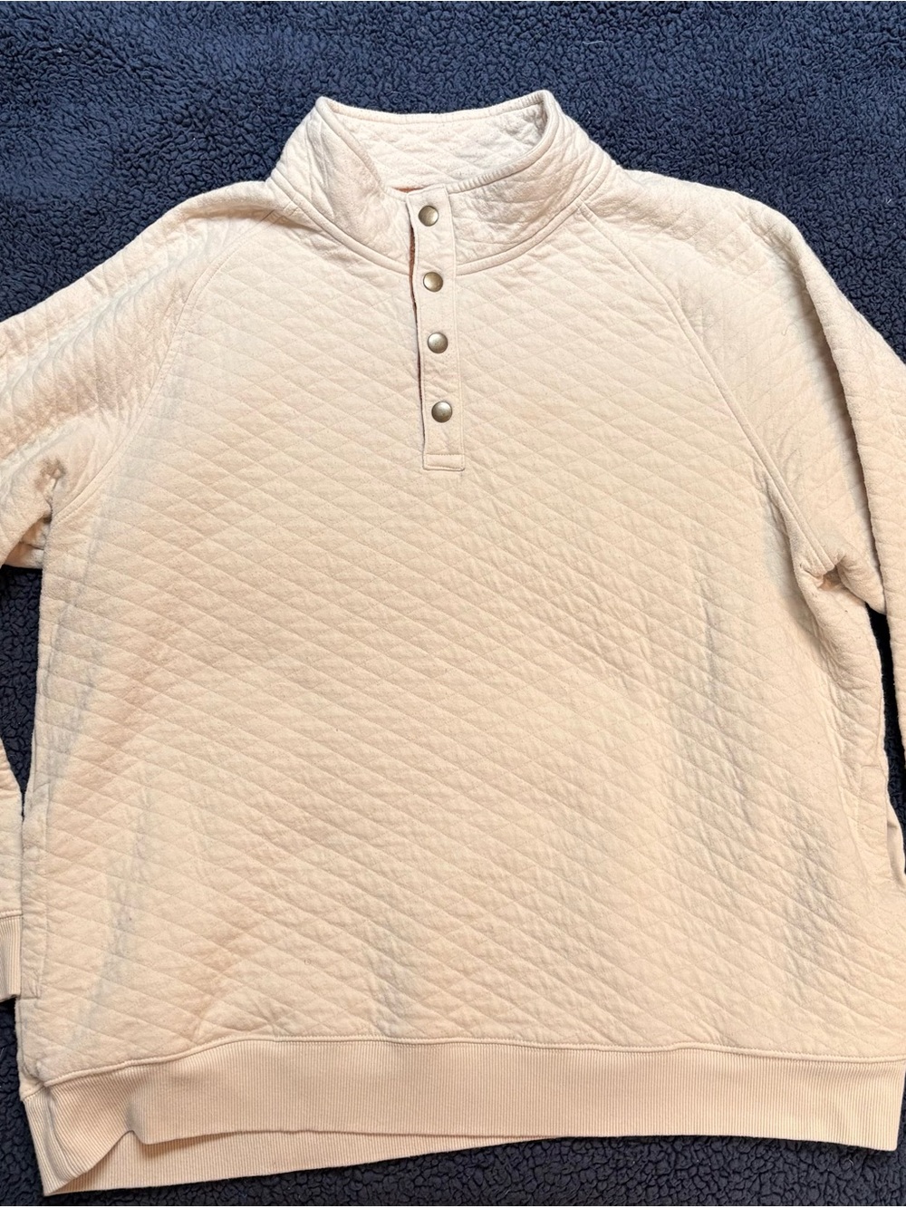Goodfellow & Co Cream Quilted Snap-Front Pullover